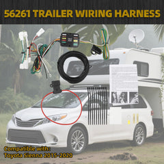 56261 Trailer Wiring Harness Compatible with 2015-2020 Toyota Sienna Excluding SE 4-Pin Connector Towing Wiring Kit