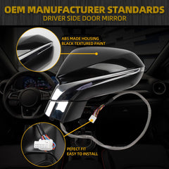 Door Mirror Left Driver Side Mirror Compatible With 2016-2022 Lexus RX350 2018-2022 RX350l RX450h RX450hl with Heated/Memory/Signal Light/Power Folding (15pin) 87940-48881 LX1320170