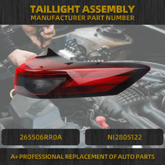 Tail Light Assembly LED Compatible With 2021-2024 Nissan Rogue Taillight Rear Lamp Right Passenger Side 265506RR0A