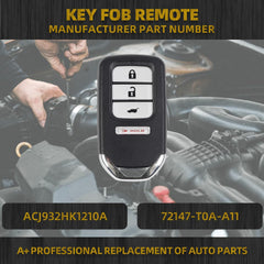 Key Fob Remote Replacement Compatible with 2015 2016 Honda CR-V Replaces ACJ932HK1210A 72147-T0A-A11 35118-T2A-A50 Keyless Entry Remote Control