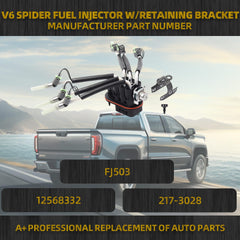 Spider Fuel Injector w/Retaining Bracket Compatible with 1996-2005 Chevy Chevrolet GMC GM V6 4.3L Gas Replaces# FJ503 FJ10565 217-3028 833-22102-6 12568332