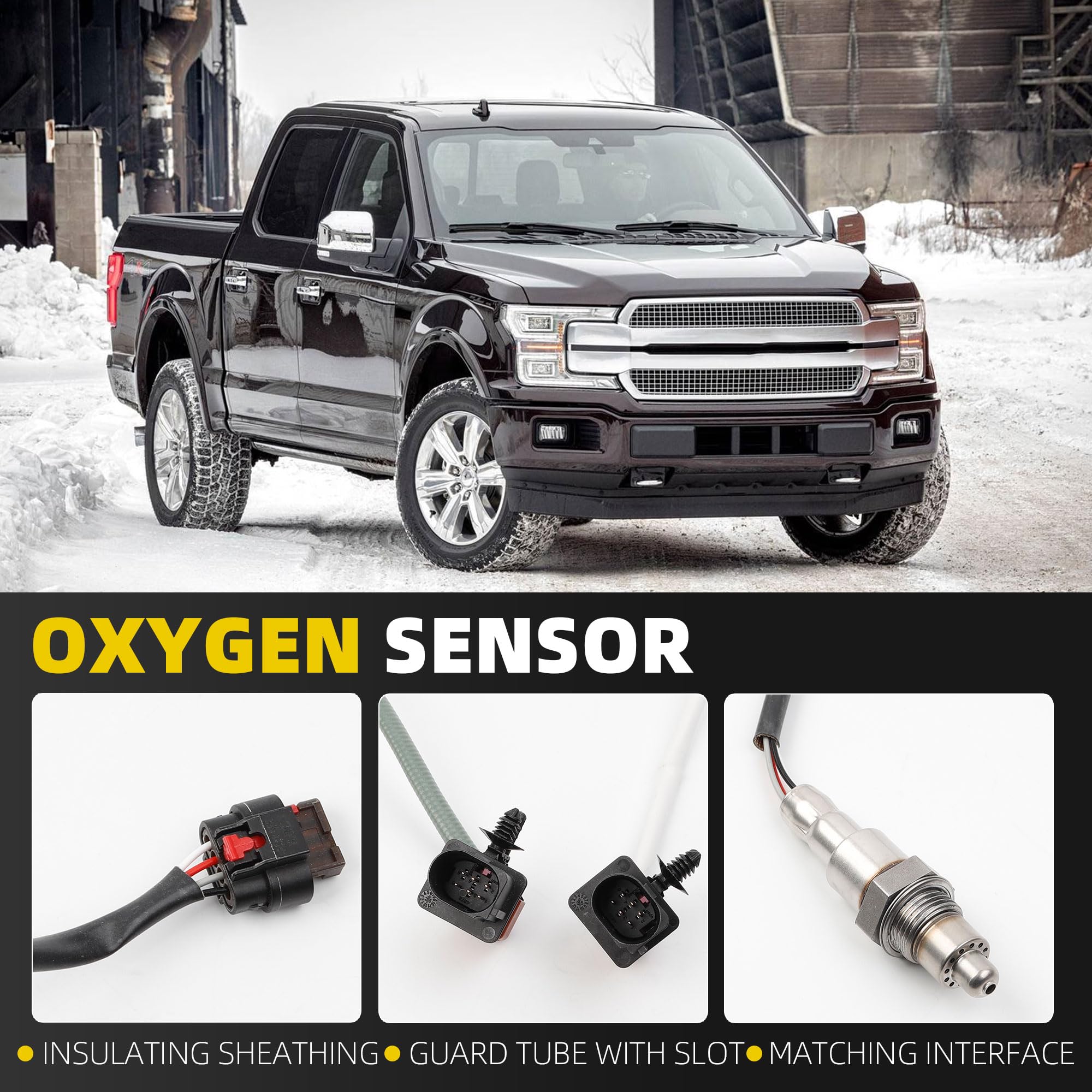 Oxygen O2 Sensor 4PCS Compatible with Ford F-150 2017-2020,Expedition 2018-2022, Lincoln Navigator 2021-2022 3.5LTurbo EcoBoost Left Right Upstream & Downstream Replaces# 234-5174 234-8017 - Dasbecan