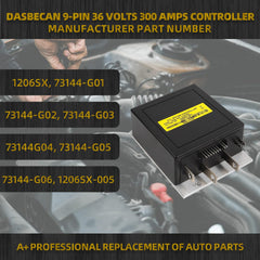 Dasbecan Golf Cart Motor Controller Compatible with EZGO TXT Medalist 1995-2000, Curtis 36V 300amp DCS 9-Pin Replaces# 73144G06 1206SX 73144G01 73144G02 73144G03