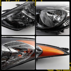 Left Driver Side Headlight Assembly Compatible with 2011 2012 2013 Hyundai Elantra Front Headlamp Replace# 921013Y000 HY2502161