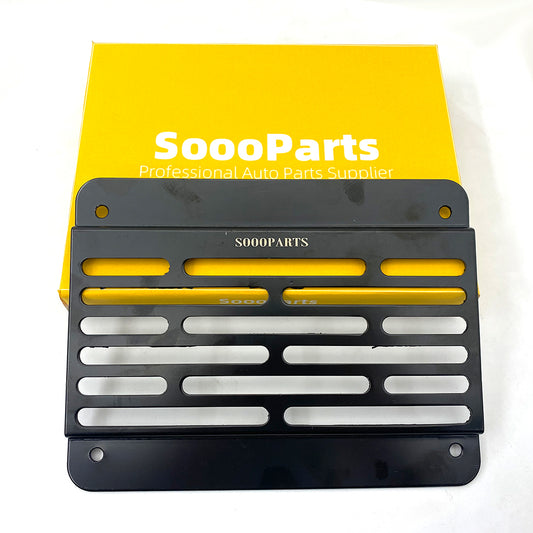 SoooParts Oblique Installation Black Stainless Steel Car License Plate Frame Universal