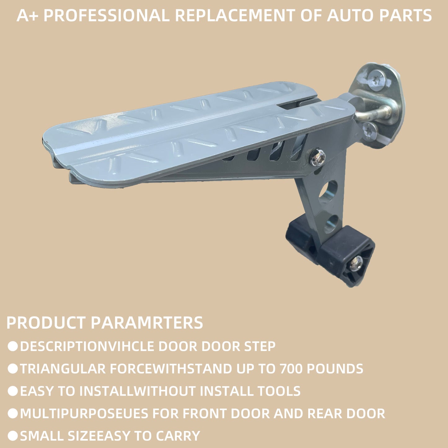 Gray The 2nd Increased Stand Area Door Step Stand Pedal Easy Get to Roof Hold on Door Latch Foldable Roof Door Setp for Most SUV Trunk