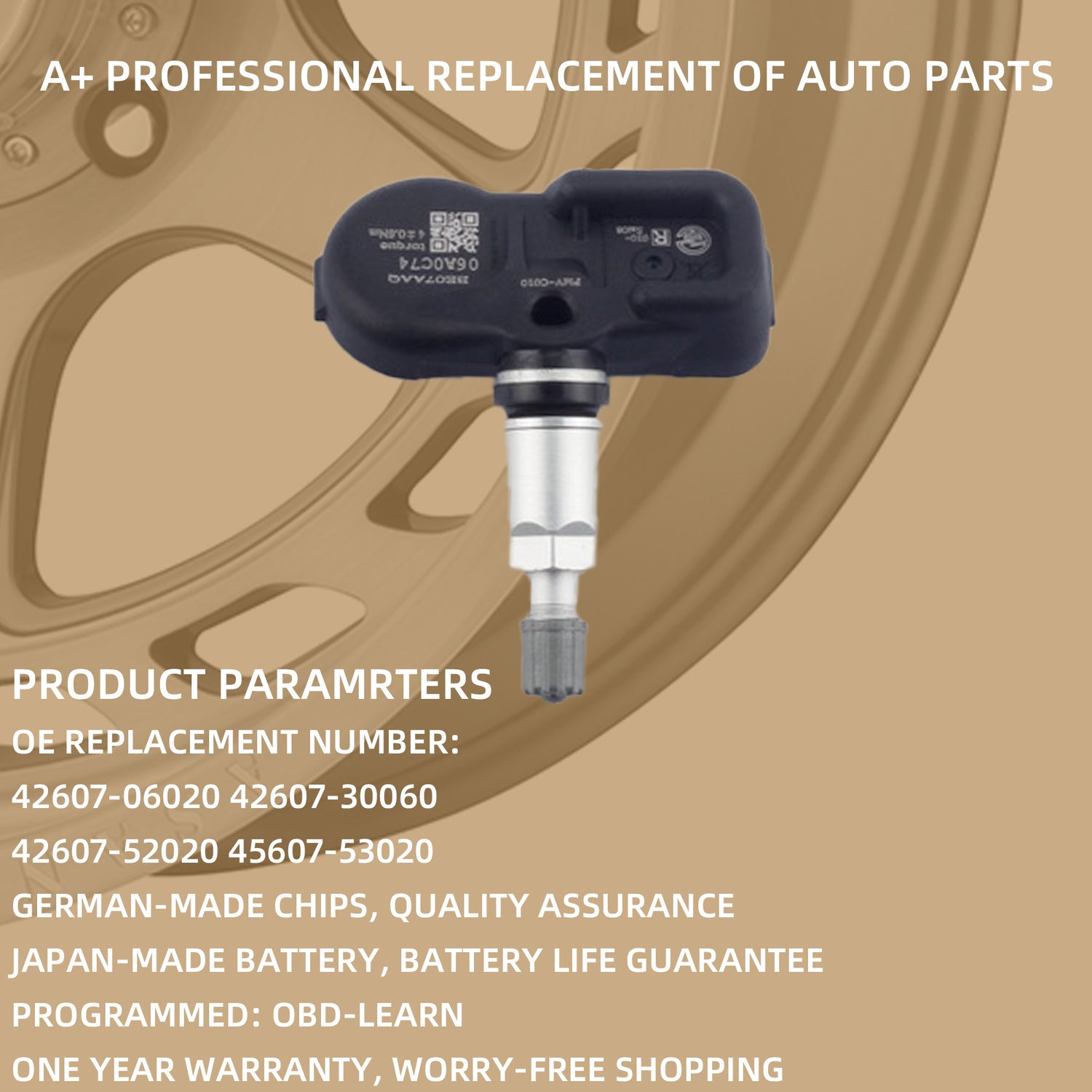 Lexus ES NX RX Toyota Avalon Camry Corolla Highlander Mirai Prius RAV4 Yaris Tire Pressure Sensor TPMS - 42607-06020 - Dasbecan