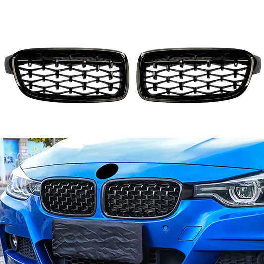 2010-2018 BMW 3 Series F30 F31 F35 Front Grille Kidney Titanium Black Grill Replacement