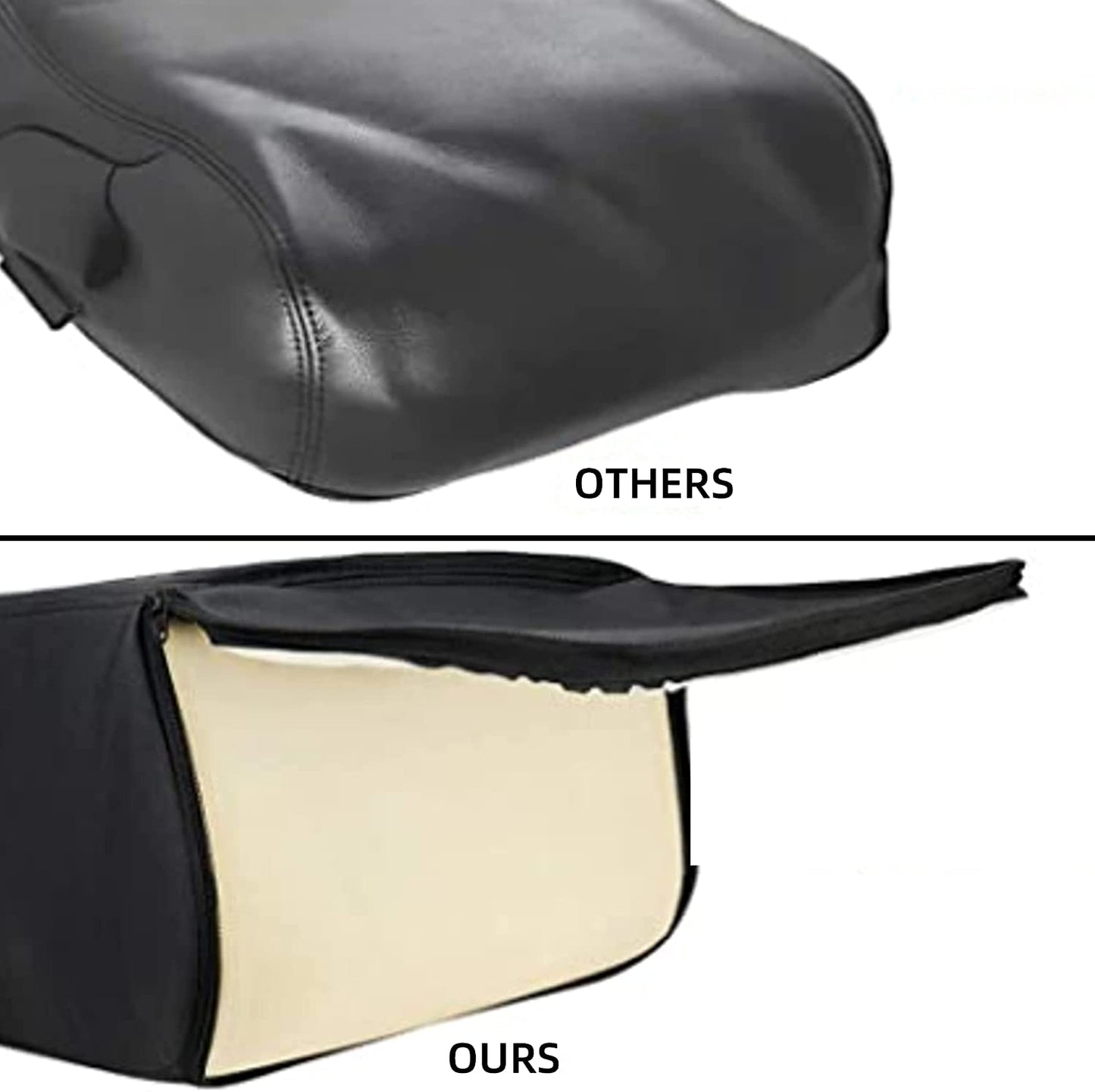 07-13 Chevy GMC Jump Seat Armrest Cover with Zipper Design Center Console Cover (Black)