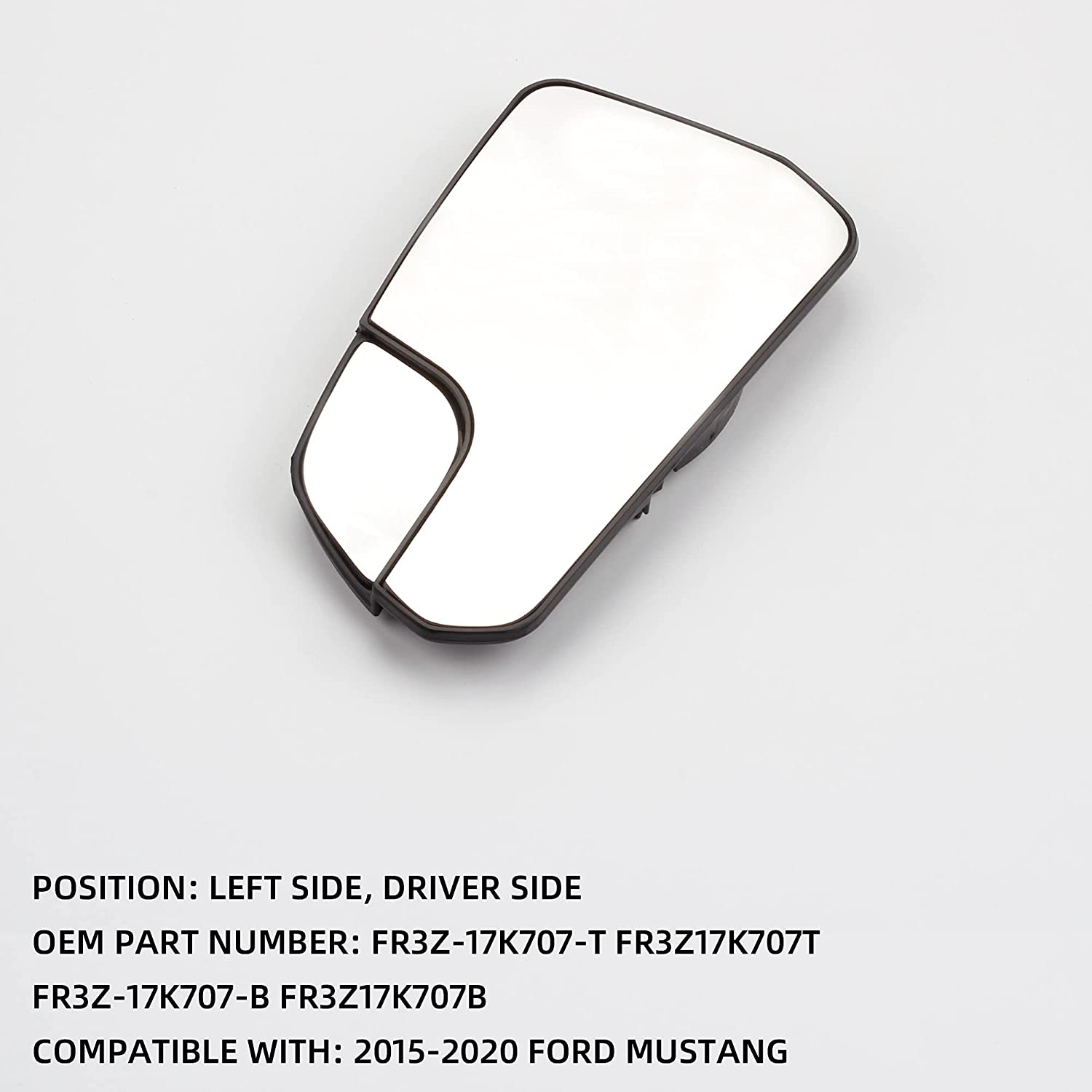 2015-2020 Ford Mustang Side Heated Side View Mirror Glass Replacement - FR3Z17K707T FR3Z17K707Q - Dasbecan