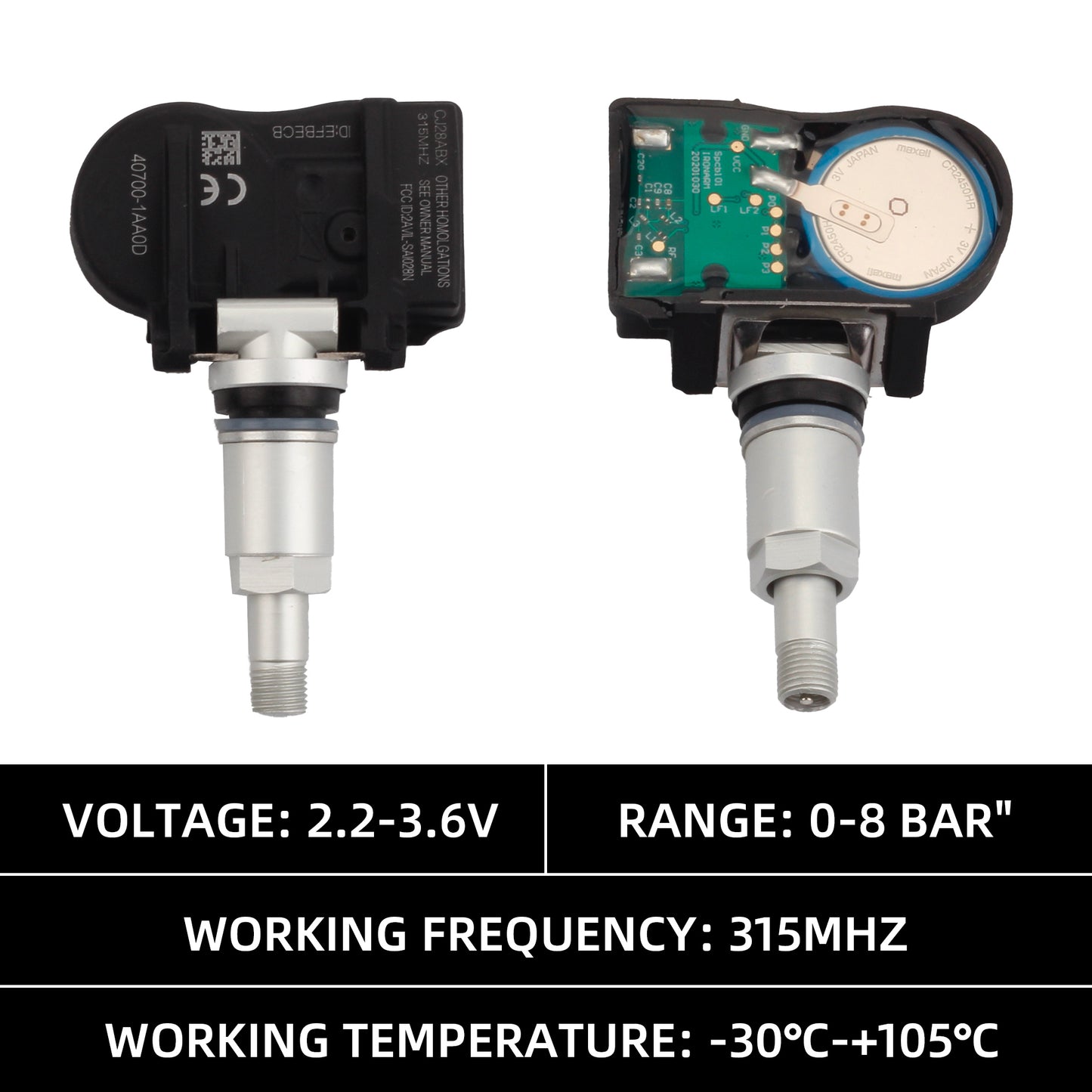 2011-2012 Nissan Altima 2012-2015 Nissan Armada 2012-2015 Nissan Frontier Tire Pressure Sensor TPMS - 40700-1AAOD