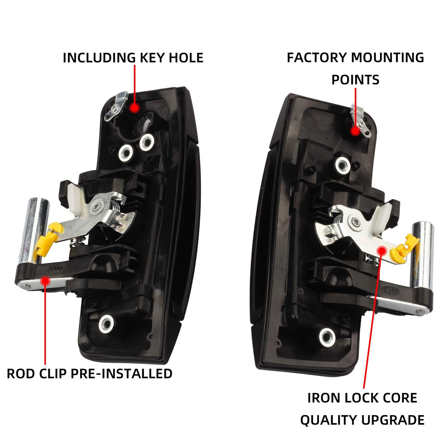 2003-2009 Nissan 350Z 1 Pair Left Driver and Right Passenger Side Exterior Door Handle Kit Replacement - 80607-CD41E