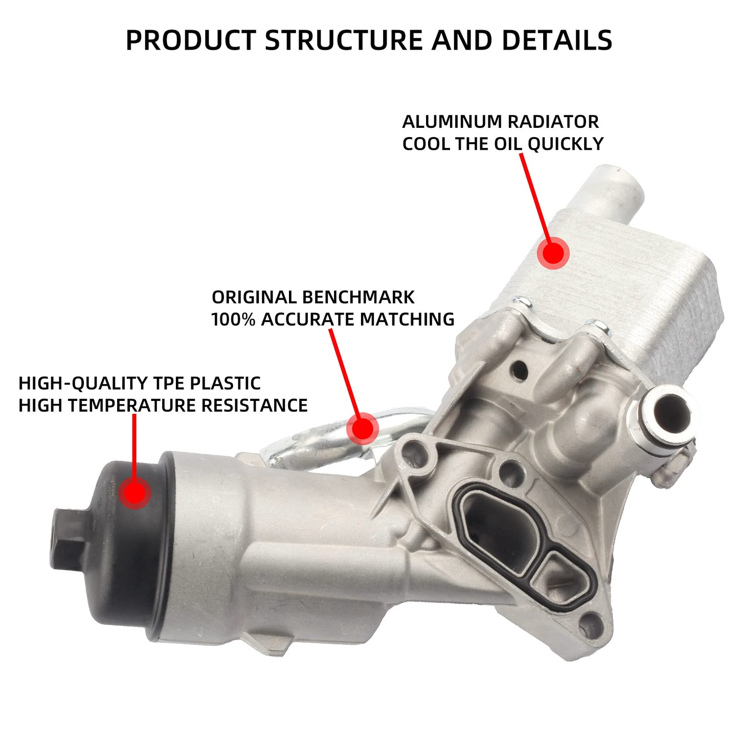 13-20  Buick Encore 11-16  Chevy Cruze 11-16 Chevy Sonic 12-20 Chevy Trax  Engine Oil Cooler Filter Housing Assembly 55566784 650039 88179-91400 - Dasbecan