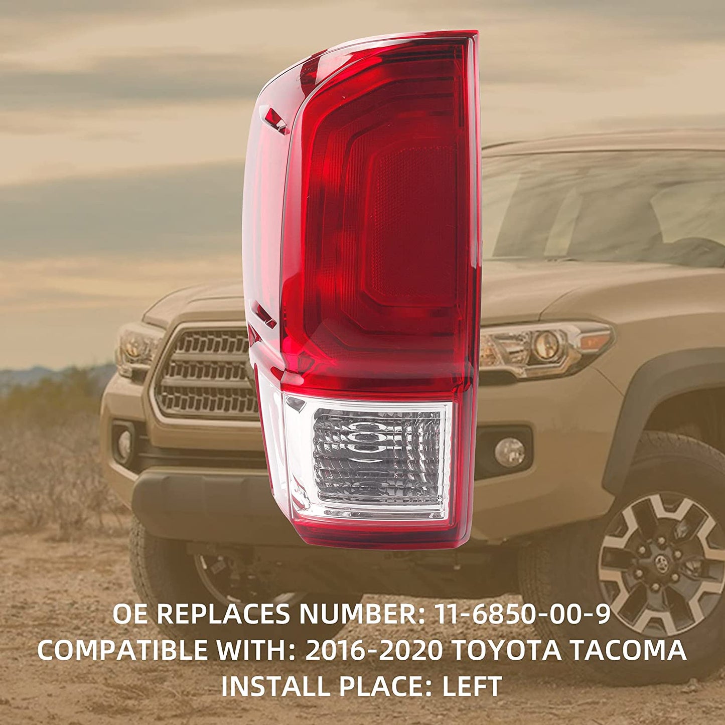 2015-2020 Toyota Tacoma TYC Replacement Left and Right Tail Lamp Set 11-6850-00-9