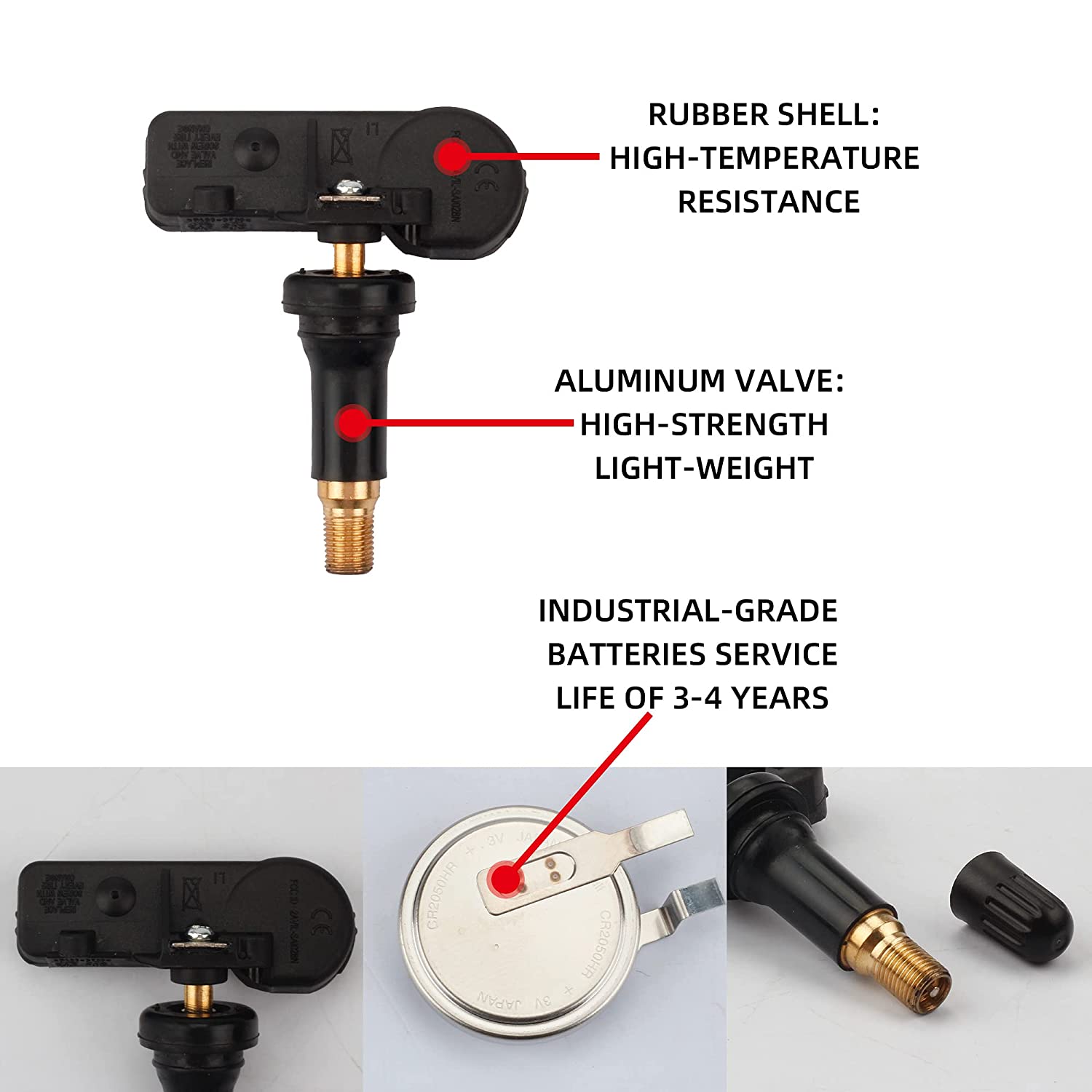 2014-2021 Dodge Ram 1500 2500 3500 4500 Jeep Cherokee 4-Pack Tire Pressure Monitoring System Sensor TPMS - 68249197AA - Dasbecan