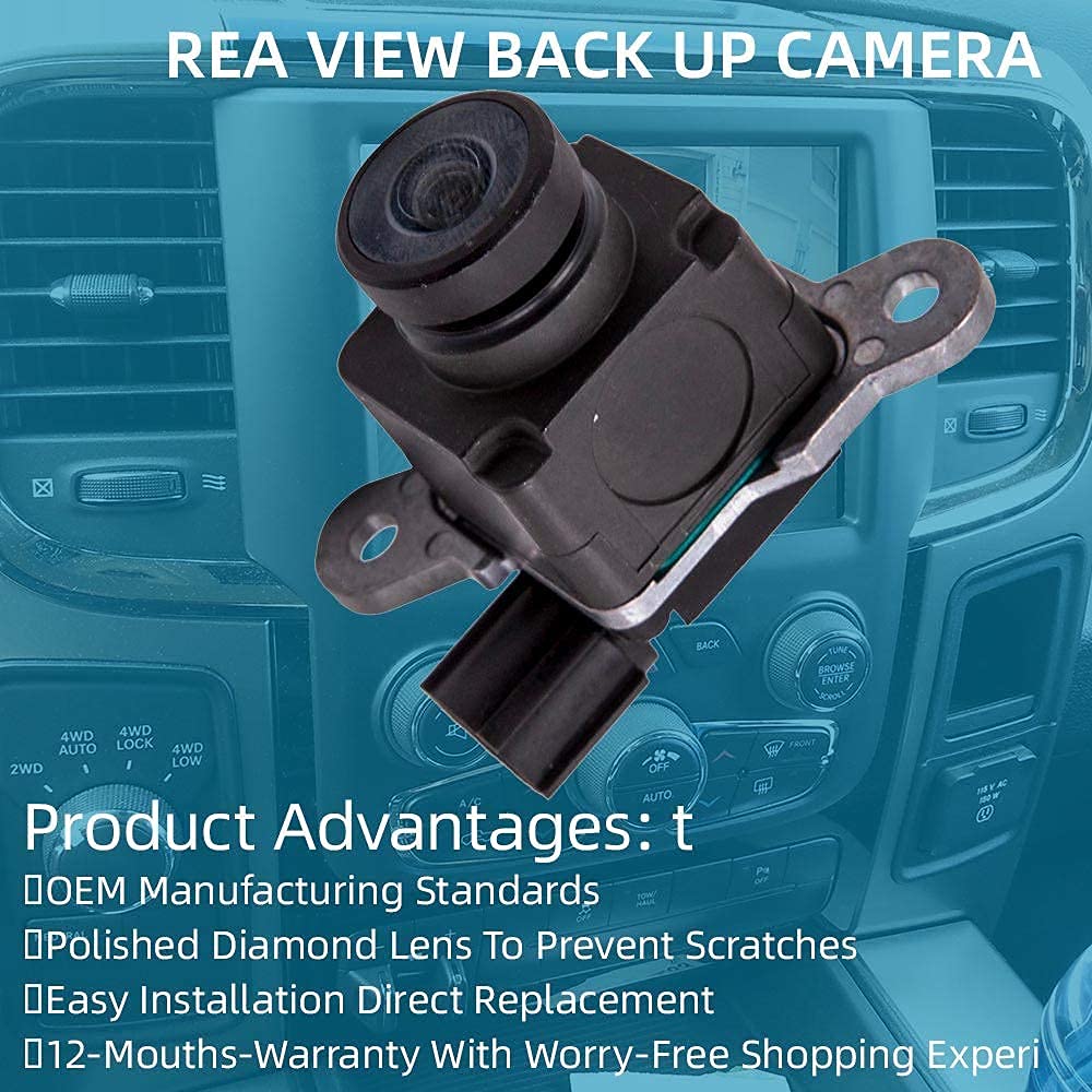 Dasbecan Rear View Back Up Camera Replacement Compatible with Dodge Viper 2013-2017 Ram 1500 2500 3500 2013-2018 4500 5500 2013-2015 Chrysler 200 2015 Replaces# 56038978AB - Dasbecan