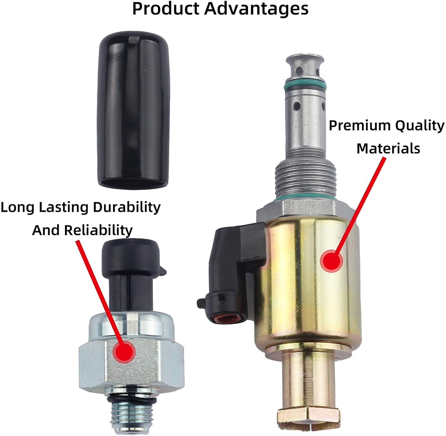 Ford F250 F350 F450 F550 F650 F750 E350 E450 E550 7.3 IPR Fuel Injection Pressure Regulator Valve & ICP Control Sensor - F81A9C968AA 1829856C91 - Dasbecan