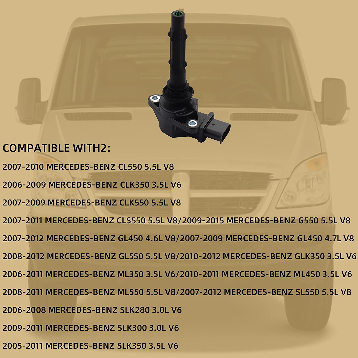 Dodge Sprinter 2500 3500 Pack of 6 Ignition Coils UF535 UF585 C1691 C1656 C209 GN10235 0001501980 0001502680 - Dasbecan