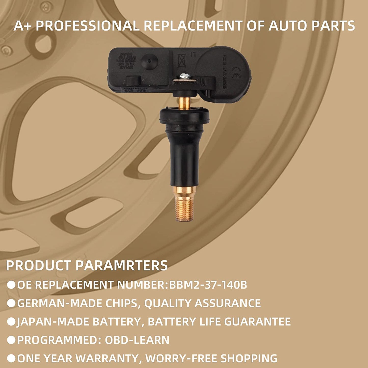 2014-2021 Dodge Ram 1500 2500 3500 4500 Jeep Cherokee 4-Pack Tire Pressure Monitoring System Sensor TPMS - 68249197AA - Dasbecan