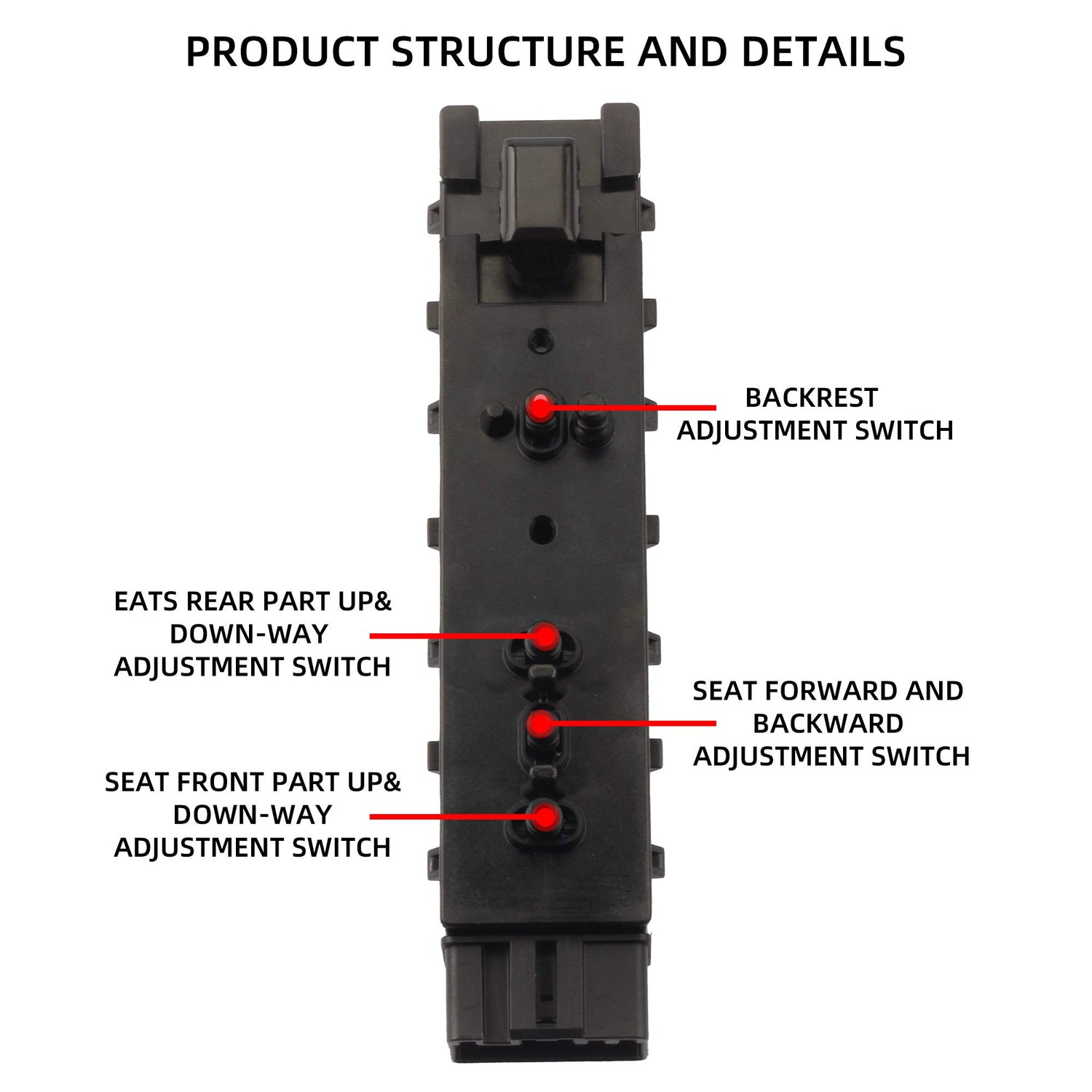 Ford 2006-2019 Lincoln 2006-2019 Mercury 2006-2011 Left Driver Side Adjustment Power Seat Switch 9L3T-14B709-FAW 9L3Z-14A701-FB - Dasbecan