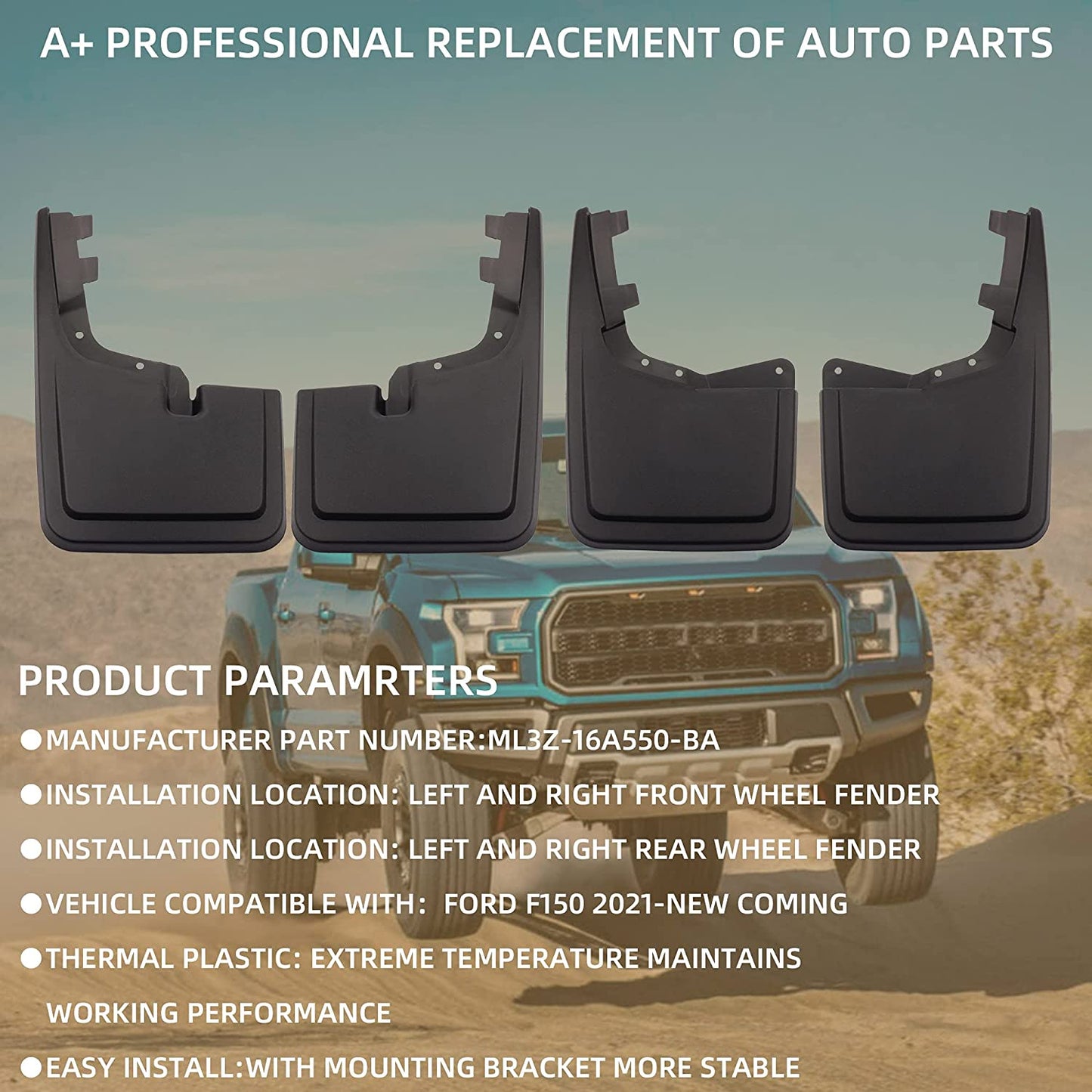 Mud Flaps Guard Fender Compitable with Ford F150 2020-New Coming - Dasbecan