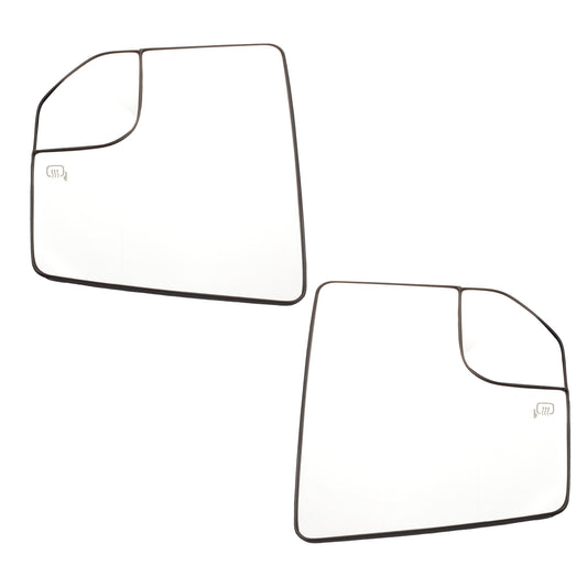 Driver and Passenger Side Mirror Glass - Ford F150 Pickup Truck 2015-2020 - Replacement FL3Z17K707L FL3Z17K707A